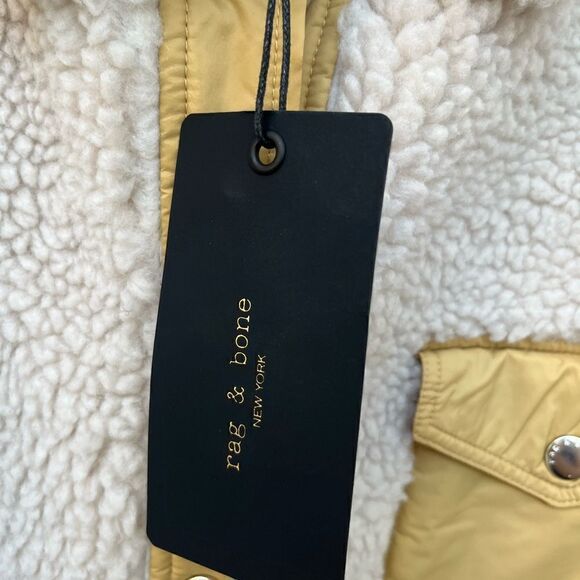 Rag & Bone Elliot High Pile Fleece Jacket NWT Size XL Ivory - Picture 6 of 8